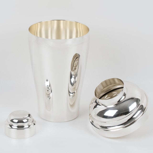 Metal Saint Medard Art Deco Silver Plate Cocktail Shaker With Squeezer For Sale - Image 7 of 8