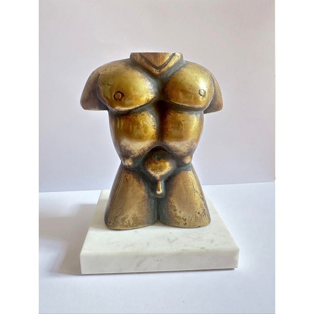 Peter Kern, Modern Nude Male Torso in Bronze, Limited Edition, 1980s, Bronze For Sale - Image 9 of 9