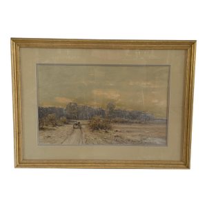 Antique 1891 Harvey Otis Young Watercolor Painting, 30"x41" Framed Colorado Western Landscape, Signed 19th Century Fine Art, From Art Works