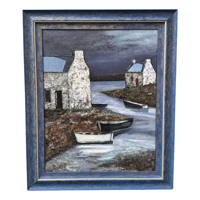 Ronald, Evening in Brittany, 1980s, Oil Painting on Canvas, Framed For Sale