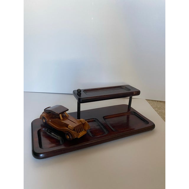 Vintage Carved Antique Car Wooden Desk Organizer Good pre-owned condition, as shown on the pictures. Dimensions:...