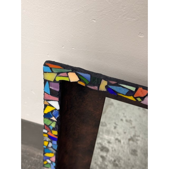 Brown Mychelle Fitzgerald Party Confetti Mosaic Design Wall Mirror For Sale - Image 8 of 12