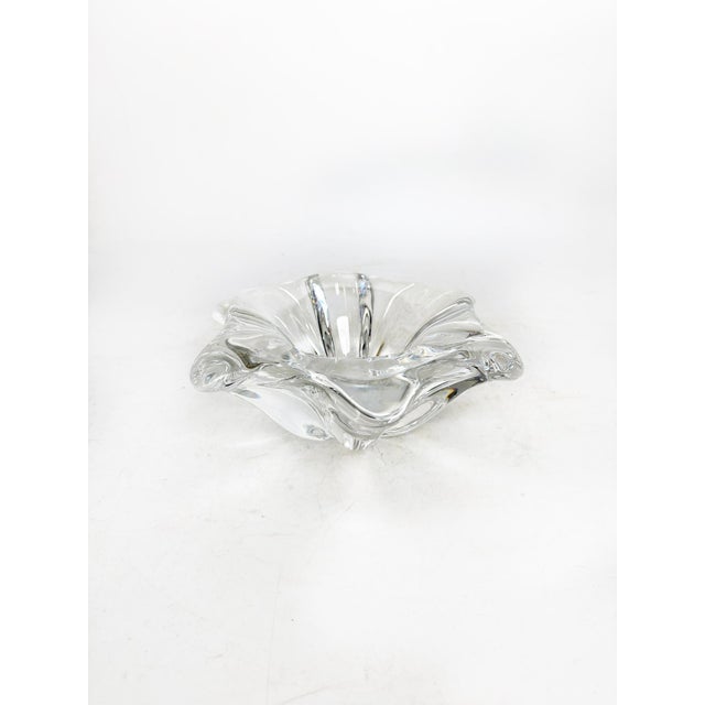 Solid crystal ashtray from the Val Saint Lambert Crystalworks, 1970s. An elegant, heavy crystal ashtray crafted by the...