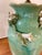 Ceramic Chinese Celadon Green Porcelain Urn Lamp With Flowers For Sale - Image 7 of 9