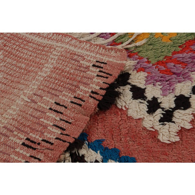 Textile Vintage Moroccan Rug in Salmon Red With Geometric Patterns, From Rug & Kilim For Sale - Image 7 of 7