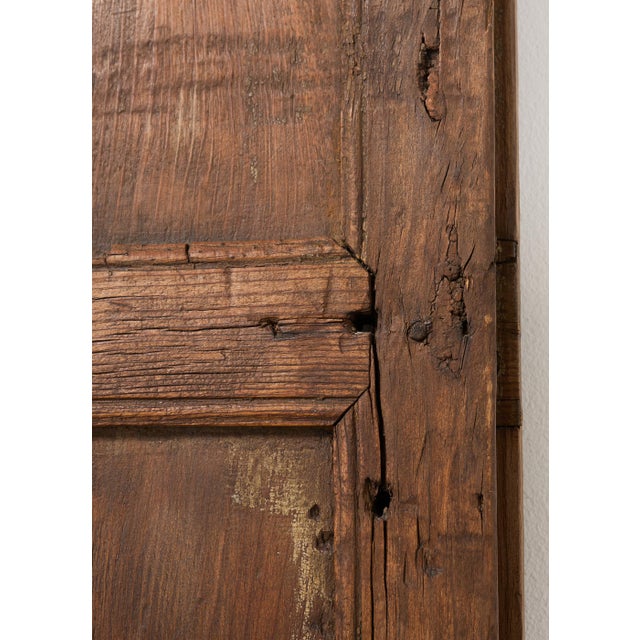 Pair of Rustic 19th C. French Walnut Bifold Wood Doors 9 Ft For Sale - Image 10 of 18