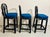 Blue 1970s Vintage Rattan Counter Stools Trio Blue Seats Fan Back For Sale - Image 8 of 12