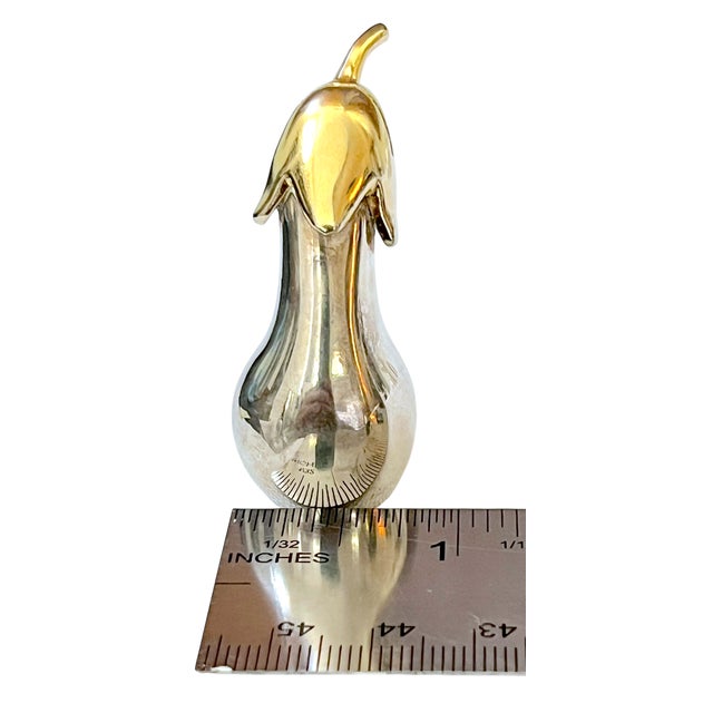 Metal Vintage Silver & Gold Eggplant Place Card Holders Twenty Available – Set of 4 For Sale - Image 7 of 10