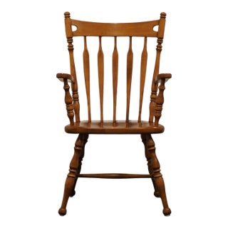 Ethan Allen Heirloom Nutmeg Maple Colonial Early American Arrow Back Dining Arm Chair 10-6060a For Sale