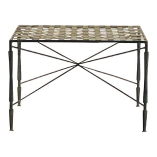 1960s Patinated Wrought Iron Ottoman by Mario Papperzini for John Salterini For Sale