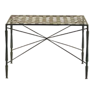 1960s Patinated Wrought Iron Ottoman by Mario Papperzini for John Salterini, Attributed