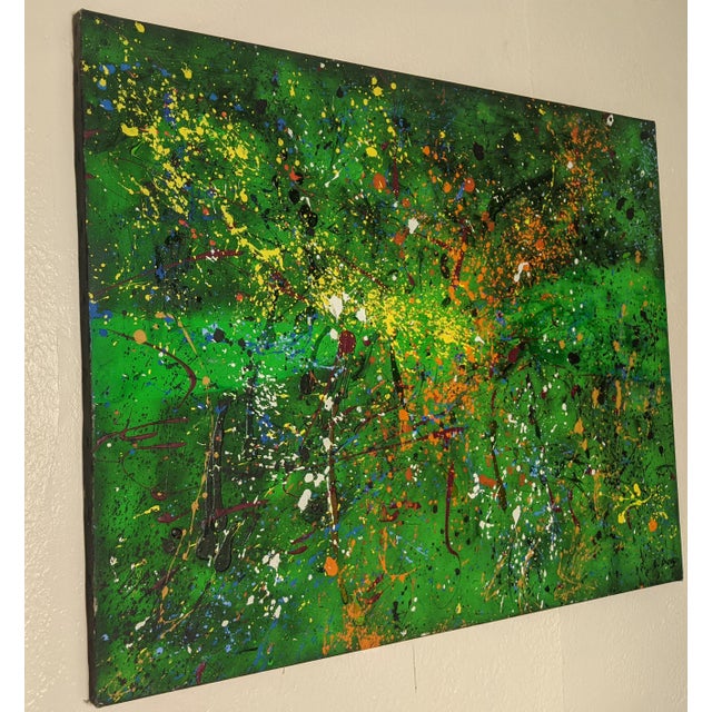 Contemporary Large 1981 Signed "G. Dubois Abstract Expressionist Oil on Canvas – Heavy Impasto For Sale - Image 3 of 16