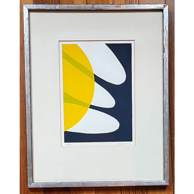 Yellow Richard Kemble (Nantucket & Key West 1932 - 2007) American Modern Abstract Lithograph Signed & Dated 1972 For Sale - Image 8 of 8