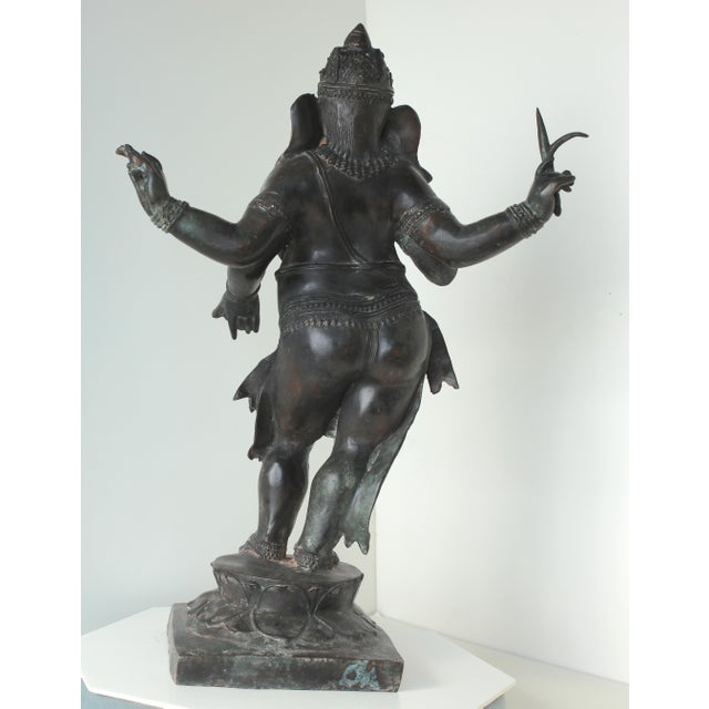Large Antique Chola Style Standing Ganesha For Sale - Image 4 of 13