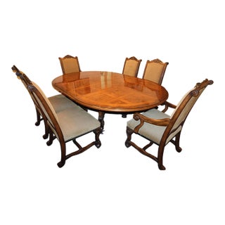 Henredon Dining Table Set Three Sizes Extensions Included Hard Wood For Sale
