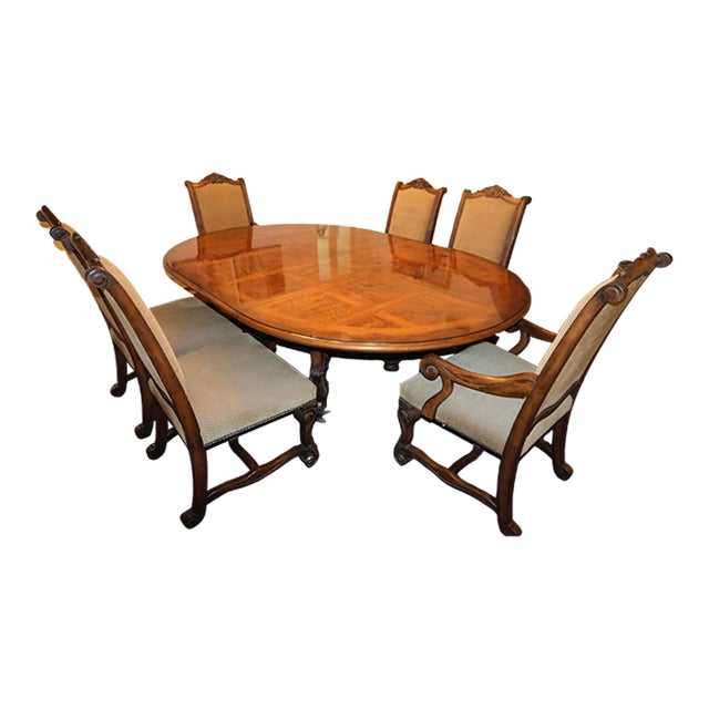 Henredon Dining Table Set Three Sizes Extensions Included Hard Wood For Sale