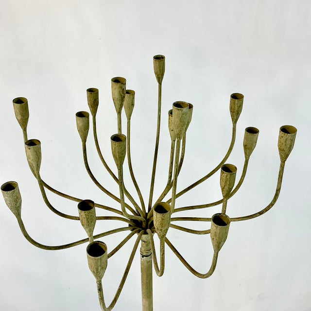 Metal Late 1800s Antique French Art Nouveau Monumental Candelabras, Floor Candle Stands- A Pair. For Sale - Image 7 of 12