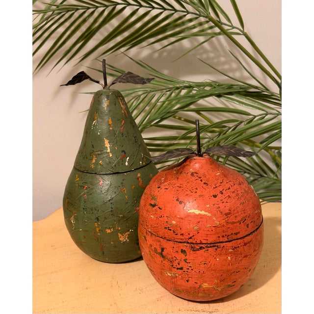 Vintage Large Fruit Shaped Tea Boxes - A Pair For Sale - Image 9 of 10