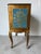 Teal 1950s Italian Hollywood Regency Giltwood & Teal Blue Three-Drawer Nightstand With Gold-Leaf Scrollwork For Sale - Image 8 of 12
