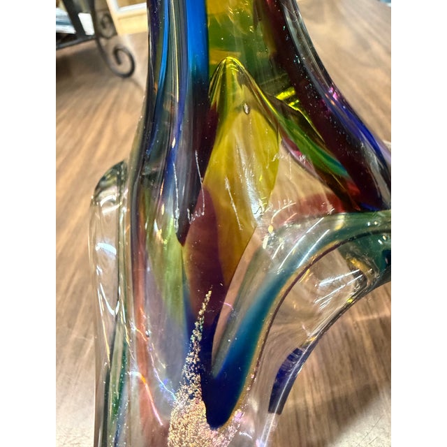 David Goldhagen Handblown Colored Flower Sculpture 15in For Sale - Image 10 of 12