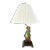 Vintage Foo Dog Lamp With Pleated Shade For Sale