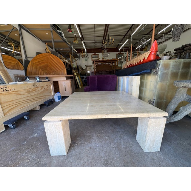1970s Italian Modern Travertine Cocktail Table For Sale - Image 14 of 14