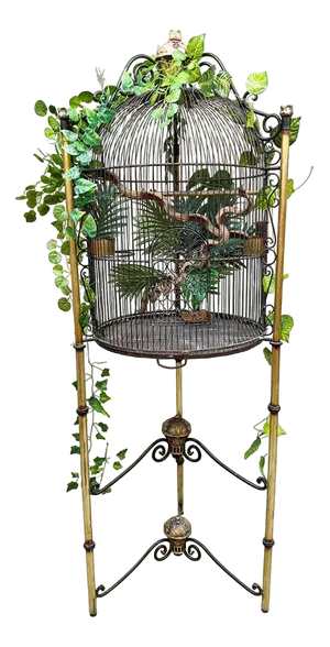 Vintage Iron Royal Decorated Birdcage, 1960s