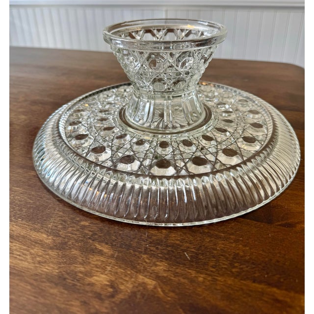 Mid 20th Century Federal Glass Windsor Pattern Cake Stand For Sale - Image 9 of 12