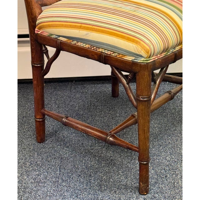 Vintage Hollywood Regency Faux Bamboo Chairs - A Pair For Sale In New York - Image 6 of 11