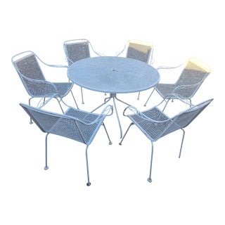 Vintage Woodard Sculptura Style Outdoor Patio Seating, Attributed For Sale