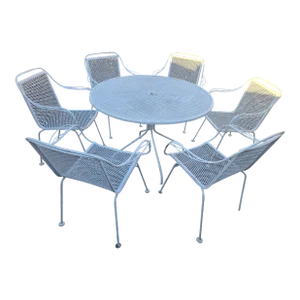 Vintage Woodard Sculptura Style Outdoor Patio Seating, Attributed