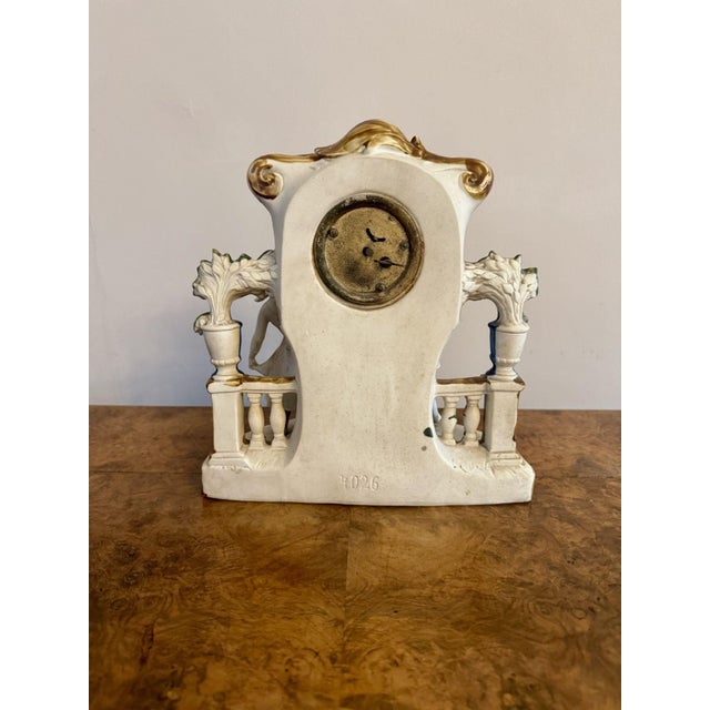 Victorian Porcelain Clock Set, 1880s, Set of 3 For Sale - Image 4 of 9