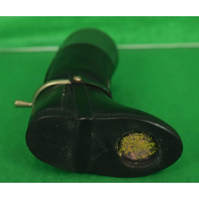 Vintage English leather beagling boot matchstick holder.