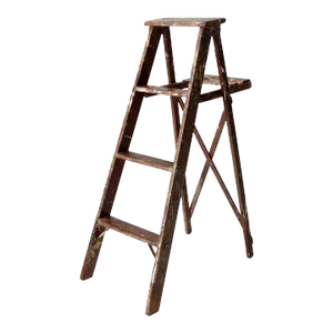 Vintage Painter's Wooden Folding Ladder
