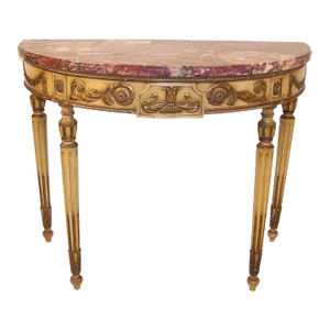 Louis XVI Style Demilune Console French
