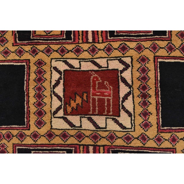 Blue Ardabil Runner 3’9” X 9’7” Blue Wool Vintage Tribal Hand-Knotted Oriental Rug For Sale - Image 8 of 15