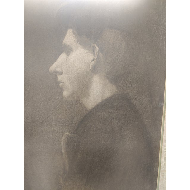 Figurative Mid 20th Century Male Portrait Pencil Drawing, Framed For Sale - Image 3 of 4
