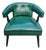1960s Emerald Green Tufted Tub Chair Attributed to Lenoir Furniture For Sale