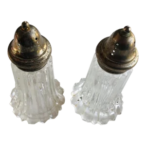 Vintage Leonard Crystal Salt & Pepper