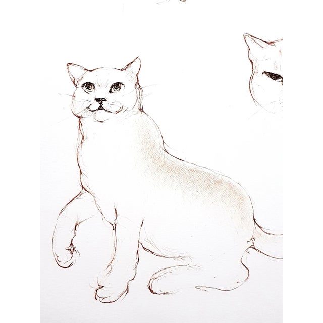 Wood Leonor Fini - Cats - Original Etching 1985 For Sale - Image 7 of 9