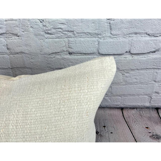 Turkish 16 x 24 Hemp Pillow Turkish Cushion Natural White Pillow Cushion Cover For Sale - Image 3 of 4