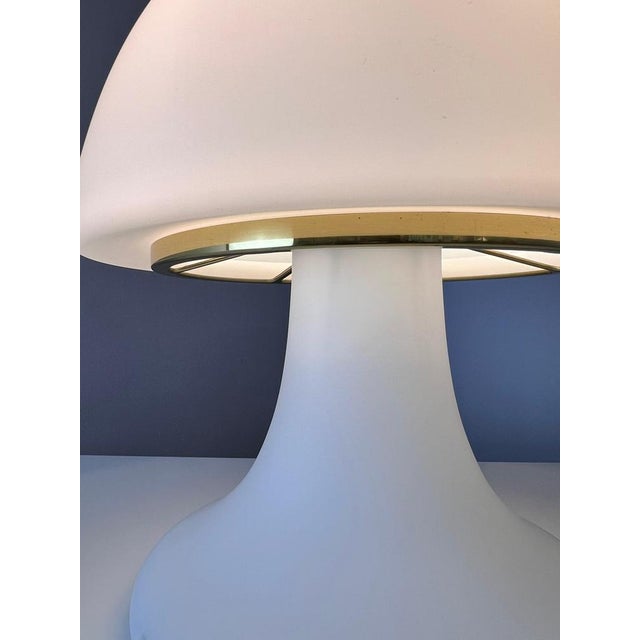 Metal White Mushroom Table Lamp from Glashütte Limburg For Sale - Image 7 of 11