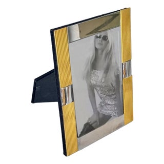 French Gilded Aluminum and Metal Picture Frame, 1970s For Sale