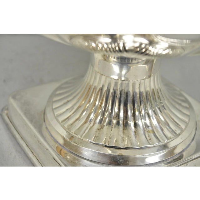 Silver Late 20th Century Regency Style Silver Plated Scalloped Pedestal Punch Bowl Champagne Ice Bucket For Sale - Image 8 of 16