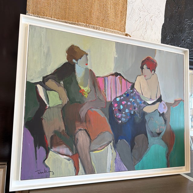 Textile Late 20th Century Itzchak Tarkay Original Oil on Canvas For Sale - Image 7 of 11