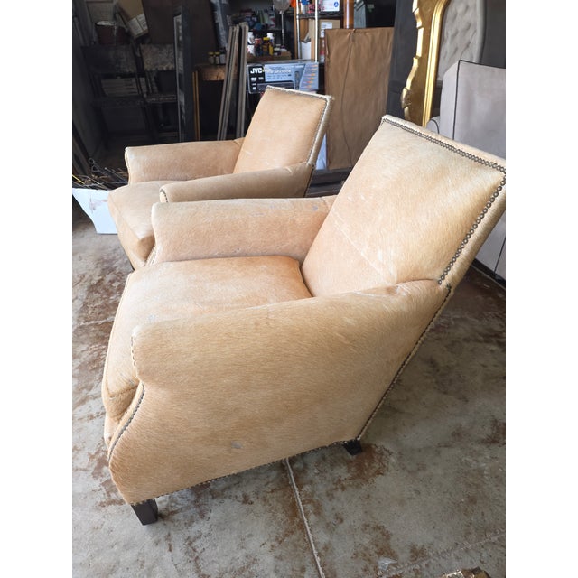 Pair of Rustic Style Hide Covered Club Chairs For Sale - Image 15 of 15