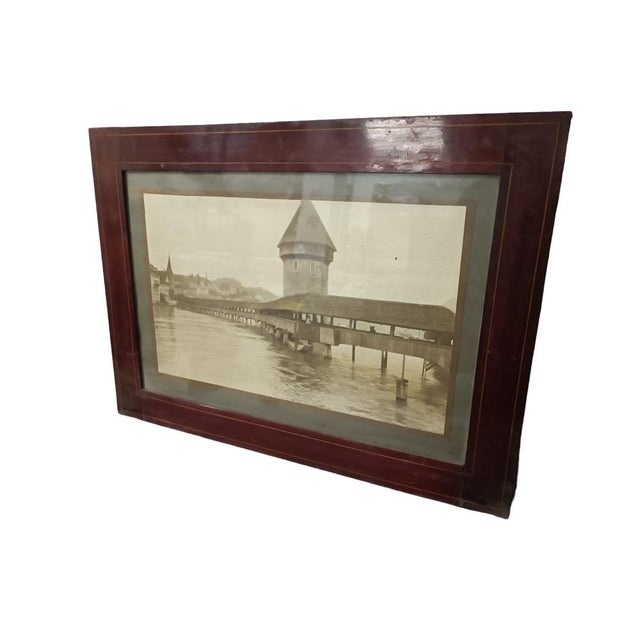 Wood Kapellbrücke, Lucerne, Switzerland, 1900, Photograph, Framed For Sale - Image 7 of 9