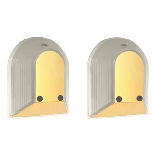 Italian Gold Tesi Wall Sconces by Roberto Fiorato for Prisma, 1980s, Set of 2 For Sale