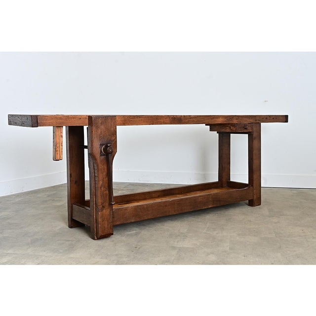 French 19th Century Oak & Beech Artisan's Workbench For Sale - Image 9 of 10
