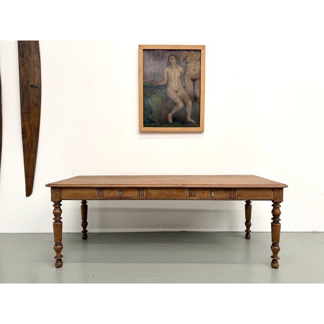 Antique Farmhouse Table in Oak, 1900s For Sale - Image 5 of 18